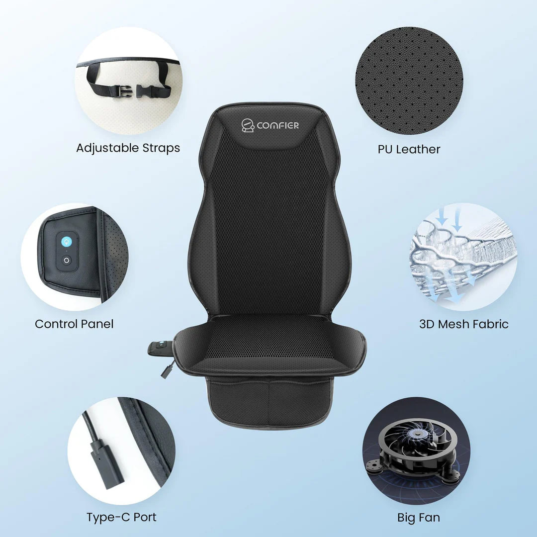 Cooling Car Seat Cover Cushion for Car Front Seats, Black 12V Car Seat Cooling